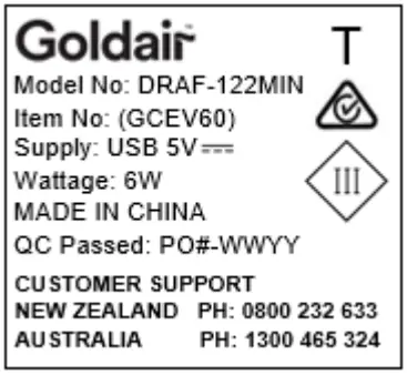 Goldair GCEV60 750ml USB Personal Evaporative Cooler - sambol 1