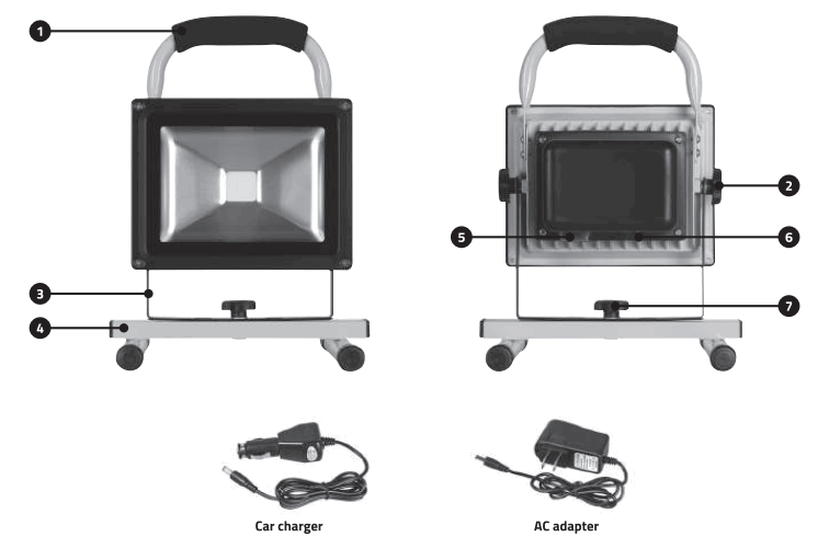 LEDISONS LDB13 20 30K LED Floodlight with Battery Laron 100 - 1