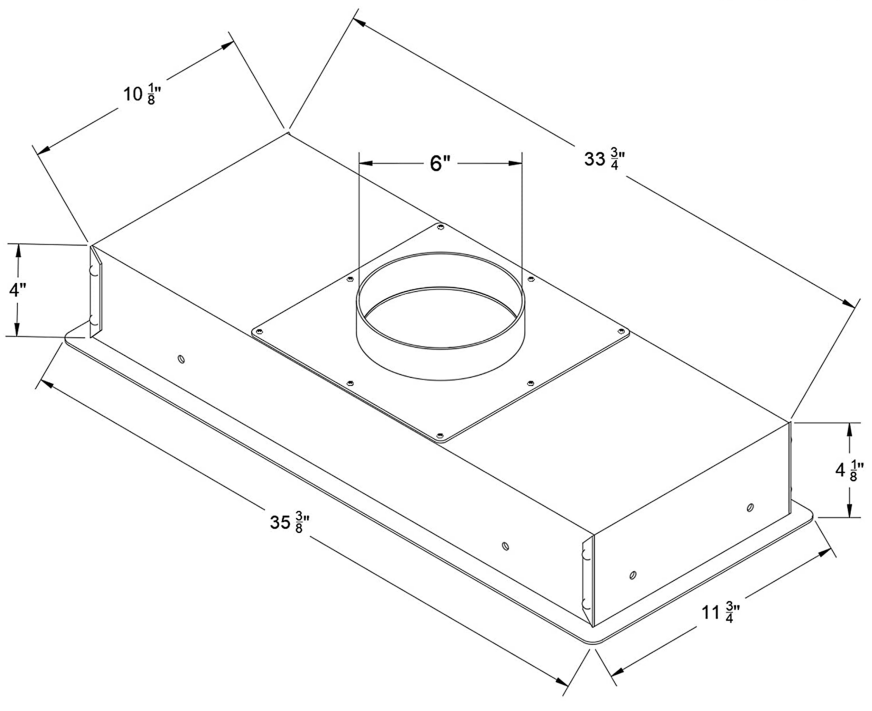 Awoco RH-IT06-36 36 in Ducted Stainless Steel Undercabinet Range Hood -