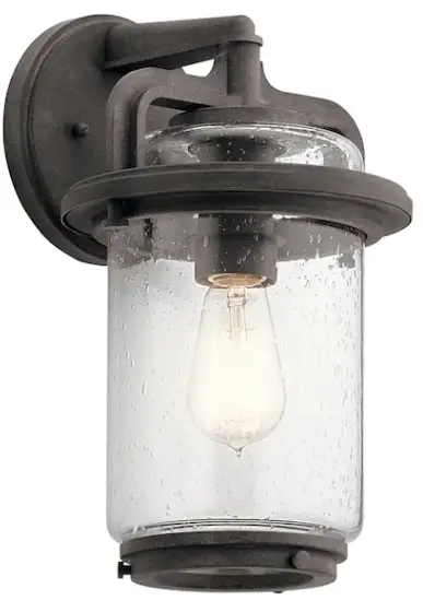 KICHLER-49865WZC-Andover-1-Light-14-Inch-Weathered-Zinc-Outdoor-Wall-Light-PRODUCT