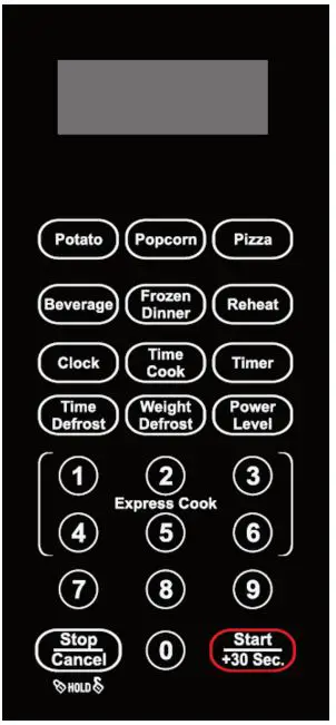 Royal Sovereign RMW25-900 Countertop Microwave Oven Owner's Manual - CONTROL PANEL
