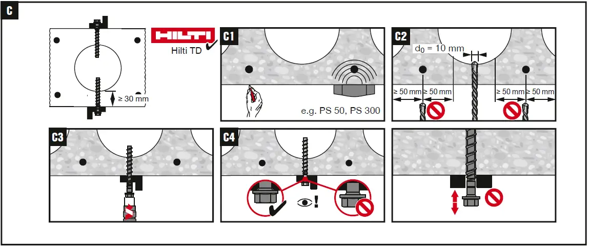 HILTI-HUS4-H(F)-10-Screw-Anchors-FIG 8
