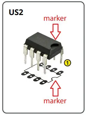Elements set on the soldering side