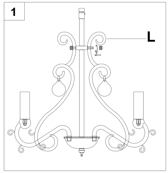 Parrot Uncle BB8816-4 4-Light Chandelier - 4