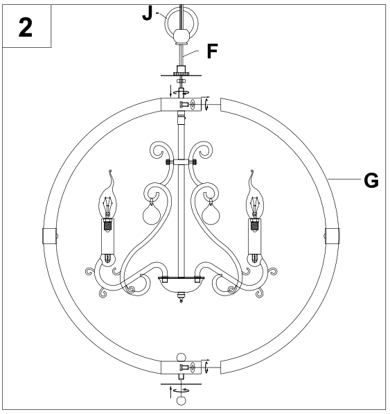 Parrot Uncle BB8816-4 4-Light Chandelier - 5
