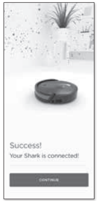 Shark RV1000C IQ Robot Vacuum -Success screen