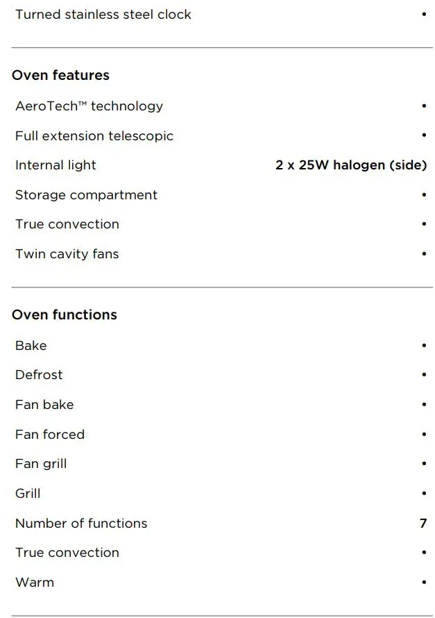 FISHER PAYKEL OR90SCG1X1 Freestanding Cooker Dual Fuel 90cm 5 Burners User Guide - SPECIFICATIONS