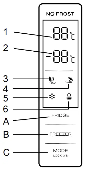 ETA335690000C Refrigerator combi - Control Panel