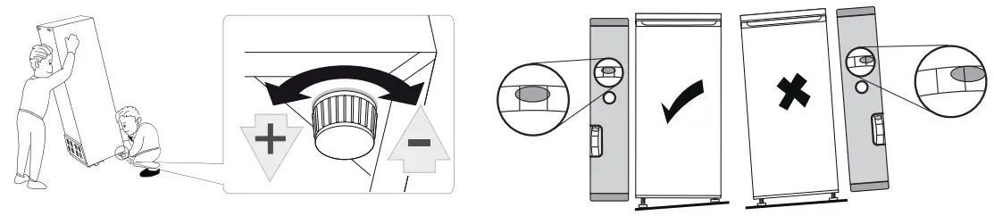 ETA335690000C Refrigerator combi - Leveling the unit