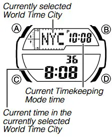 CASIO Watch 5450 - Checking the Current Time