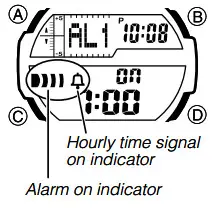 CASIO Watch 5450 - Time Signal on and of