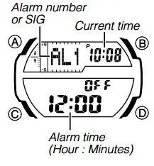 CASIO Watch 5450 - Using the Alarm