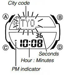 CASIO Watch 5450 - current time