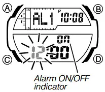 CASIO Watch 5450 - set an alarm time