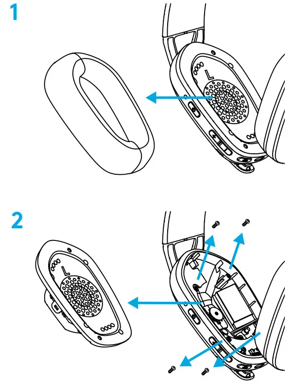 logitech G435 Wireless Gaming Headset - BATTERY REMOVAL