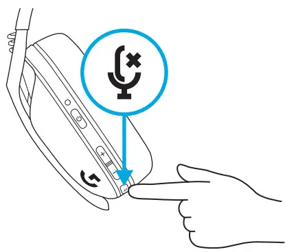logitech G435 Wireless Gaming Headset - UNMUTE microphone
