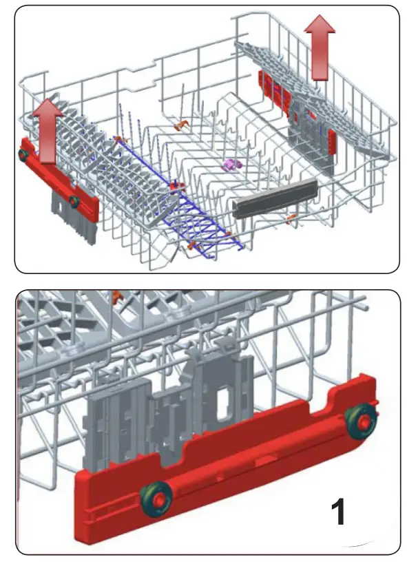 SHARP QW NS1CF49EI ES Dishwasher - Fixed Rack 1