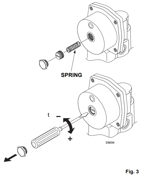 Adjusting the pressure stabiliser