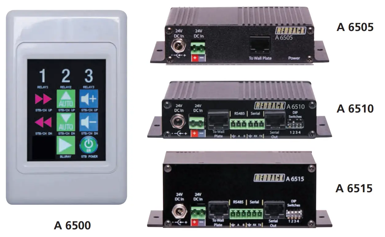 REDBACK A 6505 Programmable Touchscreen Wallplate Control System