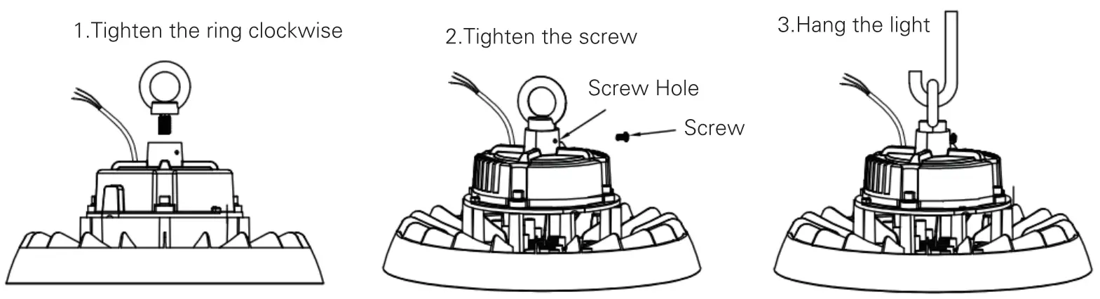 namron 3222226 UFO High Bay LED - Mounting
