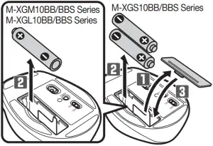 M-XGL10BB - Inserting the battery