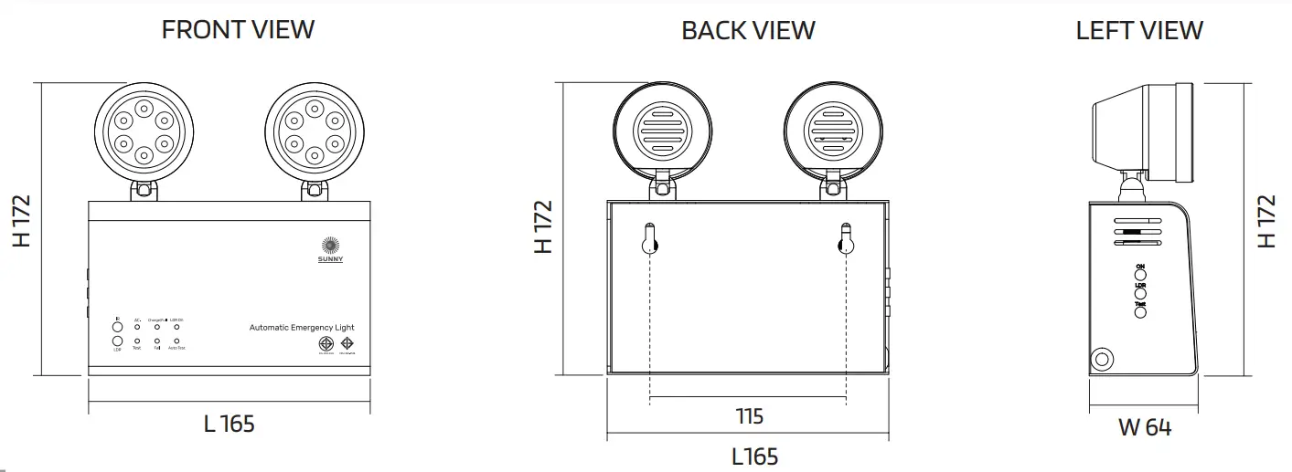 SUNNY MEL Series Self Contained Emergency Light - fig1