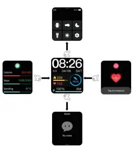 Deeprio Vidaa Smart Watch for Android iOS Phones-Swipe up