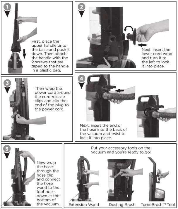 Bissell 1700 and 1701 Series Powerforce Vacuum - Assembly