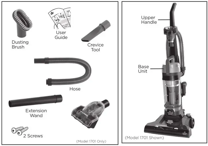 Bissell 1700 and 1701 Series Powerforce Vacuum - What’s in the Box.