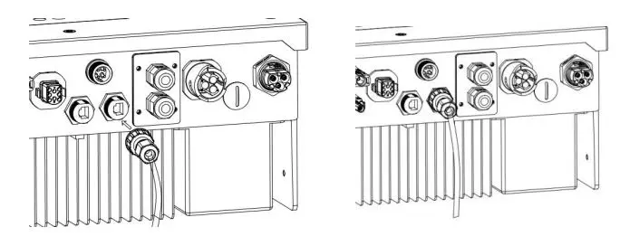 FOX-ESS 3-6kW Storage System Inverter Installation Guide - Insert the cable connector into BMS port at the bottom of inverter