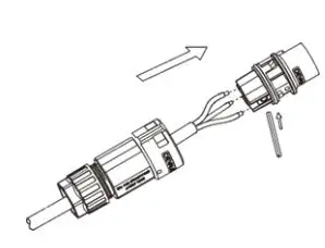 FOX-ESS 3-6kW Storage System Inverter Installation Guide - Slide the cable nut and then the back shell onto the cable