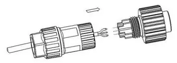 FOX-ESS 3-6kW Storage System Inverter Installation Guide - Slide the cable nut and then the back shell onto the cable