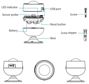 ToSee CR123A Secure WiFi PIR Motion Sensor - Product