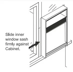 GLOBAL Window Air Conditioner 293082 User Manual - Slide inner window sash firmly
