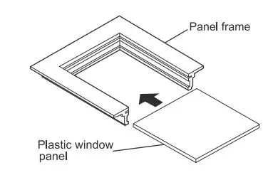 GLOBAL Window Air Conditioner 293082 User Manual - Slide plastic window panel into panel frame
