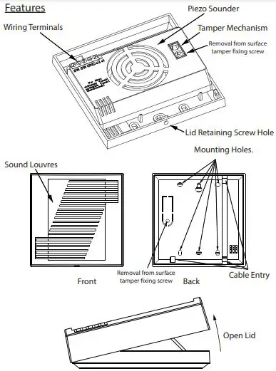 CQR SO-ALTO-WH-G Combined Internal Sounder and Extension Speaker fig1