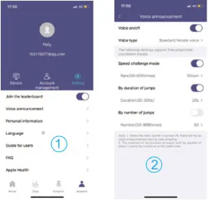 Other App functions Voice reporting function