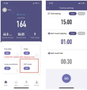 Smart Skipping Rope HIIT Mode 1