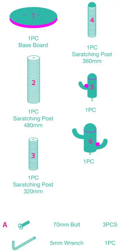 frisco Cat Tree - Components