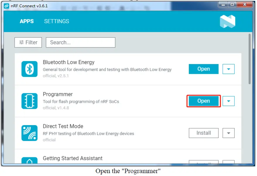 Open the "Programmer"