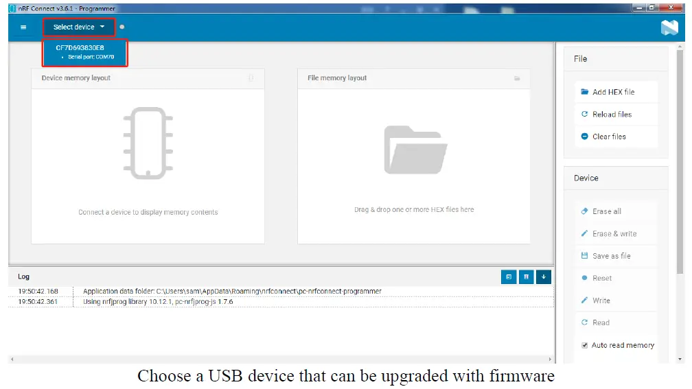 Choose a USB device that can be upgraded with firmware
