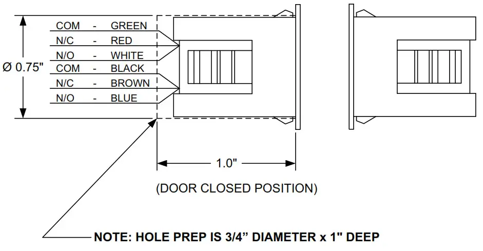 SDC MC-4-2 DPDT Magnetic Contact Switch
