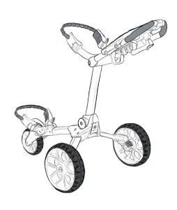 Stewart Golf R1-S PUSH Trolley - Lift the handle