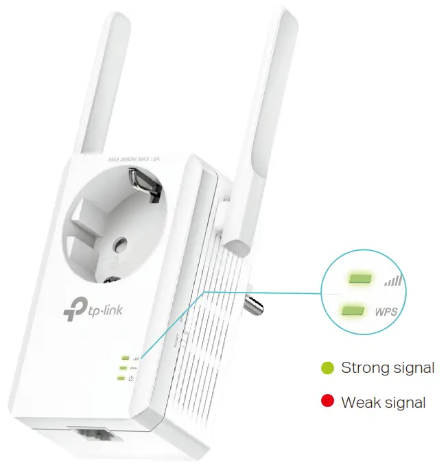 tp-link 300 Mbps Wi-Fi Range Extender with AC Passthrough - Glimpse