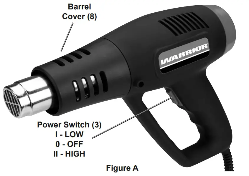 HARBOR FREIGHT 56434 1500W Dual Temperature Heat Gun - fig1