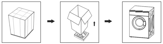 Unpacking the clothes dryer