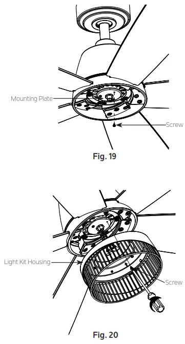 KICHLER 300319 52 Inch Dawn LED Ceiling Fan - LIGHT KIT HOUSING
