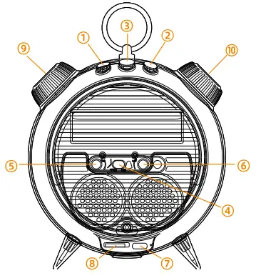 FWFX AL 900 Alarm Clock Sleep Aid Speaker - Buttons and functions