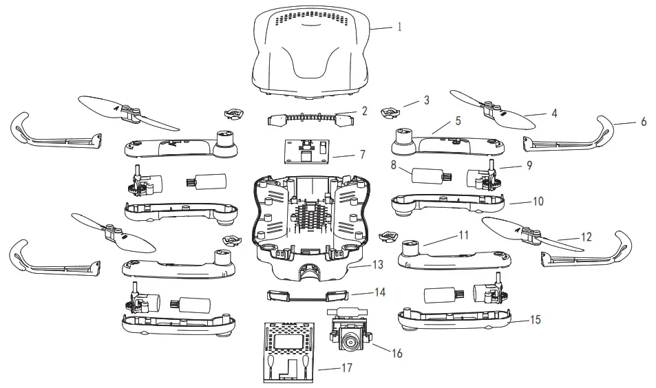 SYMA 4-AXIS Foldable Drone - Components