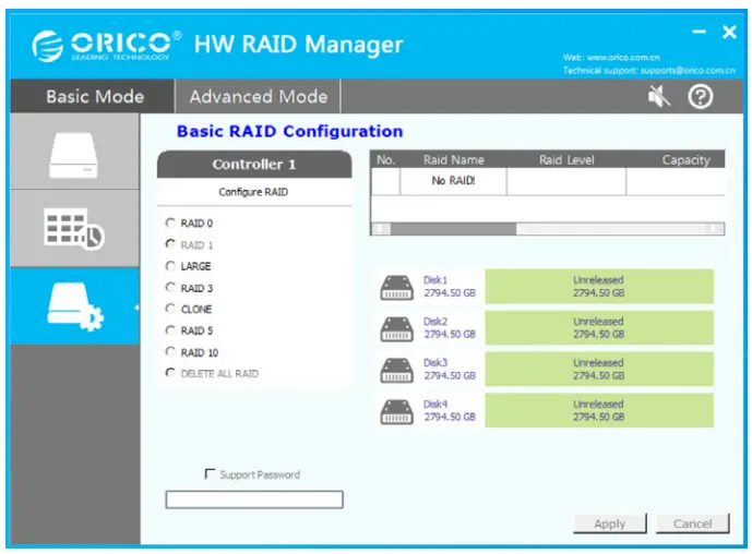 ORICO 35RU3 Series 2 5 and 3 5 Inch External Hard Drive RAID Enclosure - RAID mode